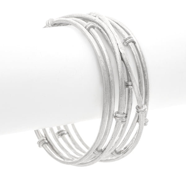 Rhodium Satin Mini Mina Cuff Bracelet