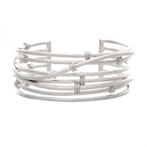 Rhodium Satin Mini Mina Cuff Bracelet
