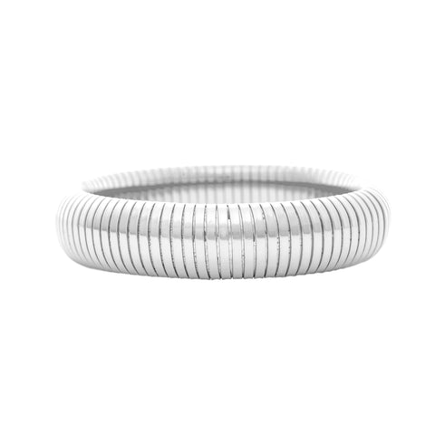 Rhodium Polished Bangle Bracelet