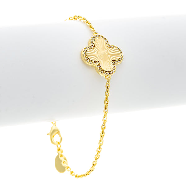 Single CZ Flower Bracelet