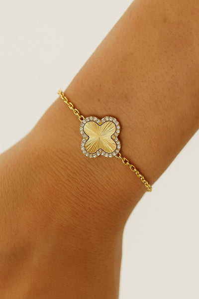 Single CZ Flower Bracelet