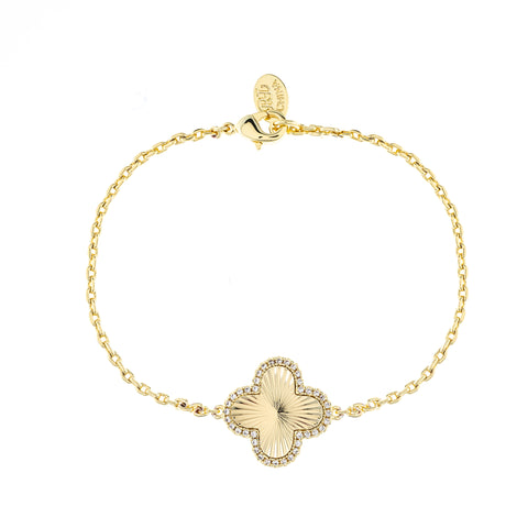 Single CZ Flower Bracelet