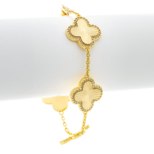 5 Station CZ Flower Bracelet