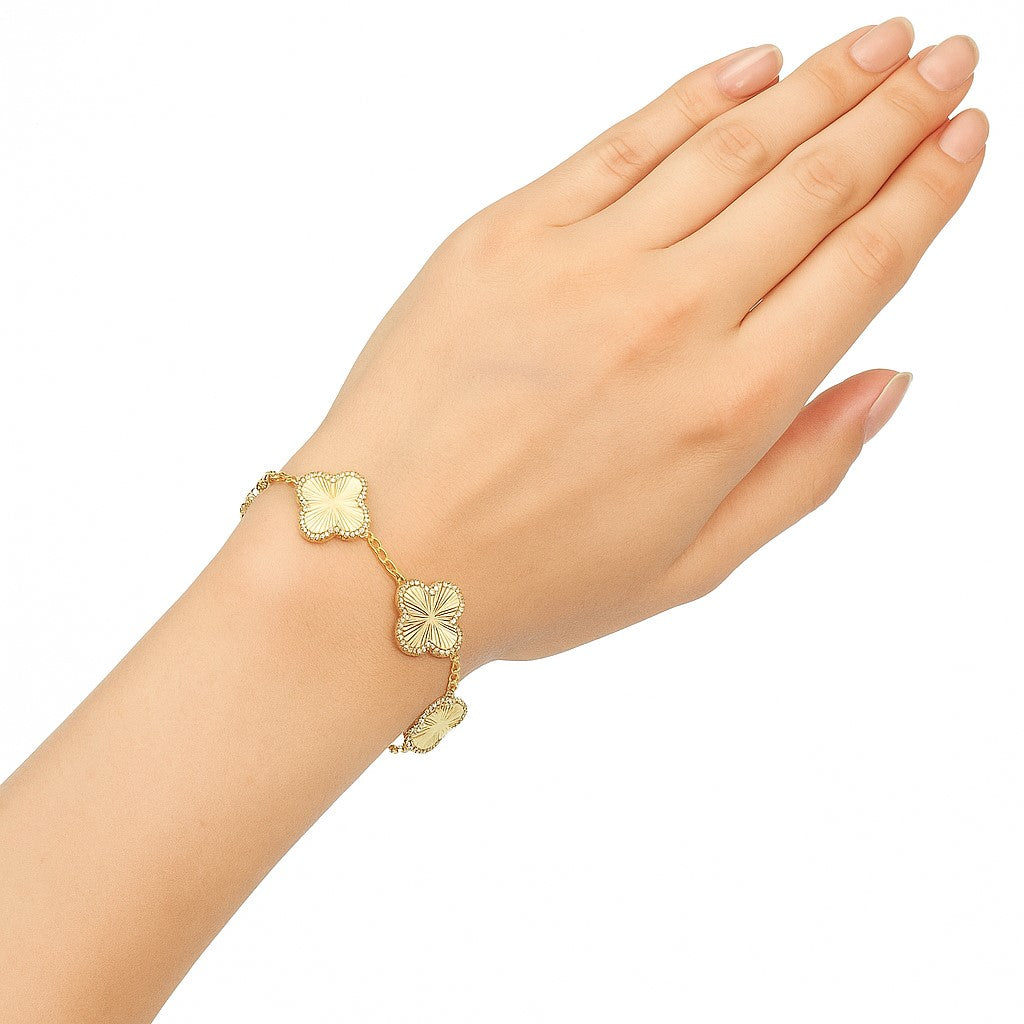 5 Station CZ Flower Bracelet – Rivka Friedman Jewelry