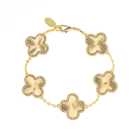 5 Station CZ Flower Bracelet