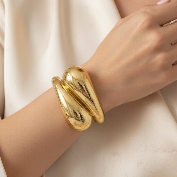 Polished Bypass Cuff Bracelet