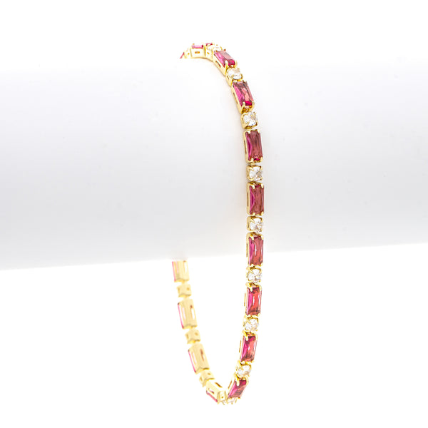 Ruby CZ Tennis Bracelet