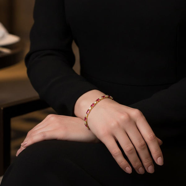 Ruby CZ Tennis Bracelet