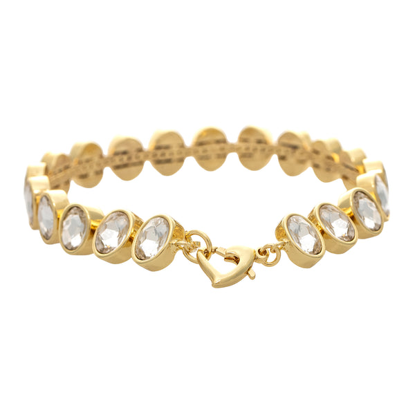 Bezel Set Oval CZ Line Bracelet