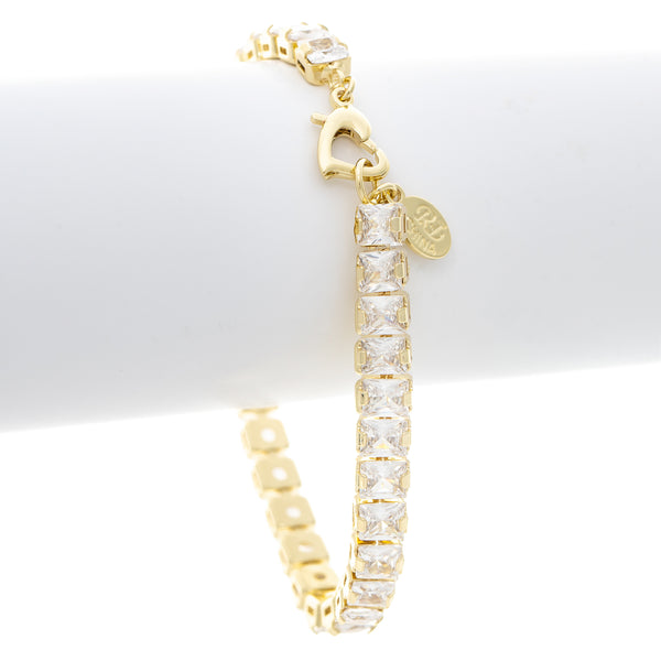 Clear Emerald Cut CZ Tennis Bracelet