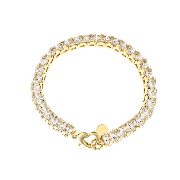 Clear Emerald Cut CZ Tennis Bracelet