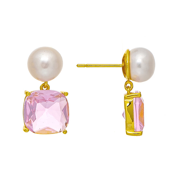 Pearl + Pink Drop Earring