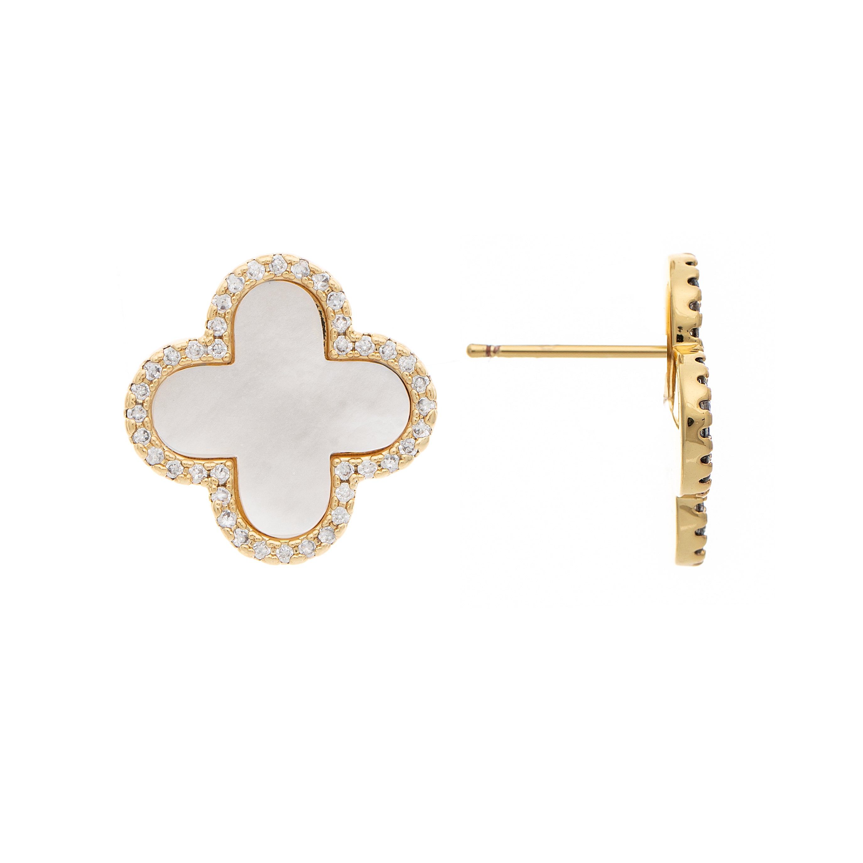 VTOPIA DAISYSONGPIERCE ピアス mother dept 925 Sterling Silver Mother of Pearl Daisy Flower Stud