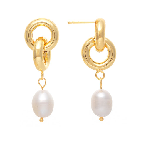 Pearl Link Drop Earrings