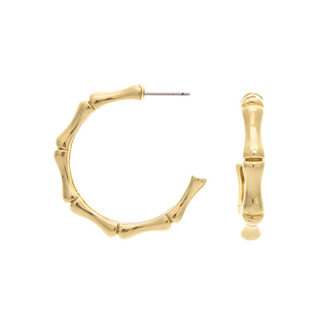 Bamboo Polished Hoop Earrings