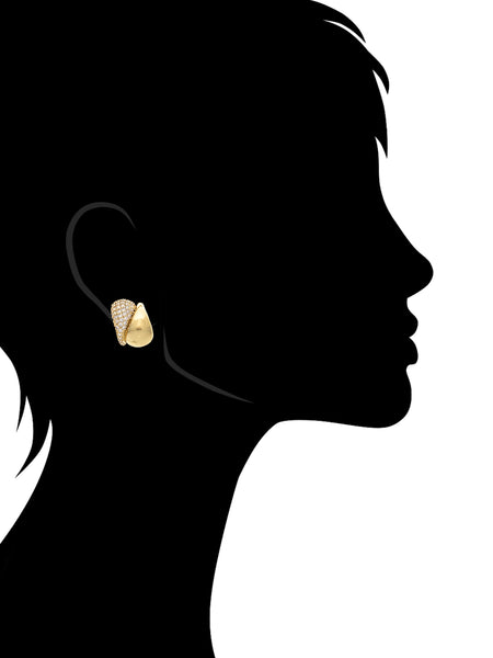 CZ Teardrop Huggie Hoop Earrings