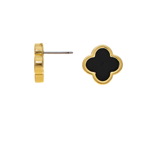 Onyx Flower Stud Earring