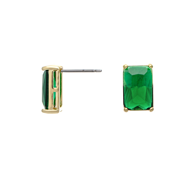 Emerald CZ Stud Earrings