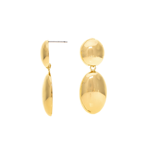 Polished Chunky Double Drop Dangle Earring