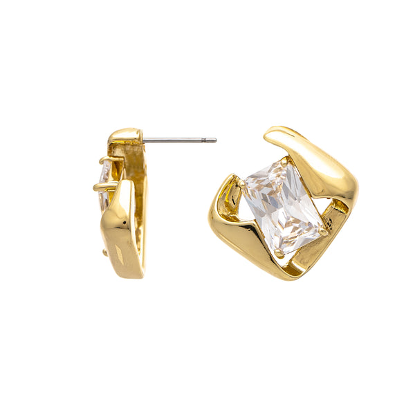 Cubic Zirconia Sculptural Stud Earrings