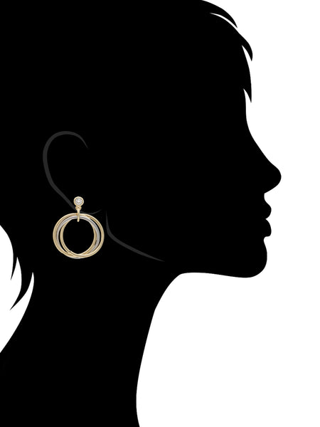 Two Tone Front Facing Intertwined Circle Hoops