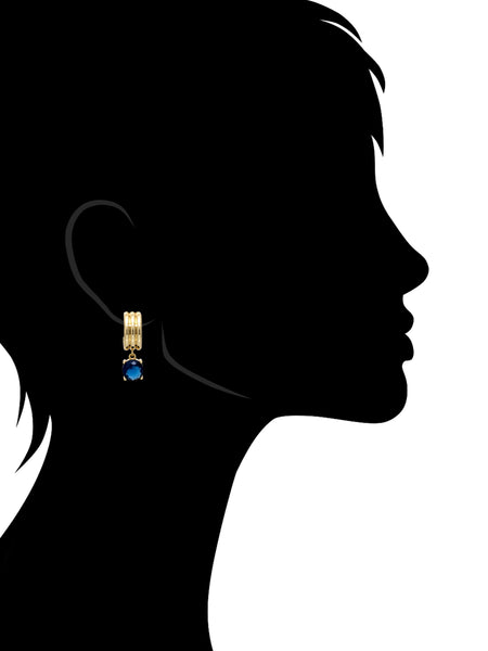 Hoop with Sapphire CZ Drop