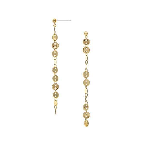 Polished Disc Chain Drop Earrings