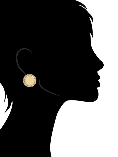 CZ Button Stud Earring