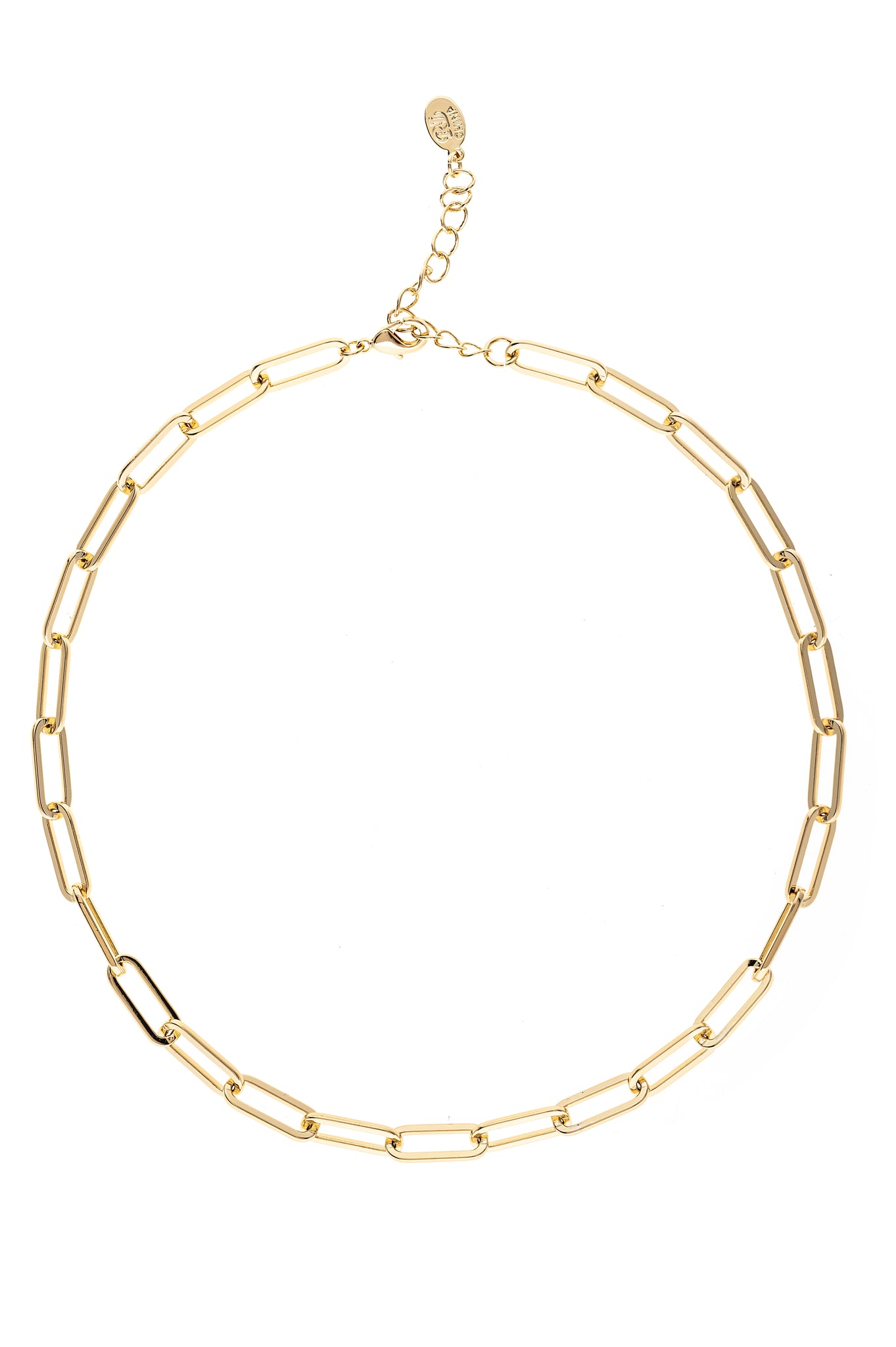 Polished Paperclip Strand Chain Necklace
