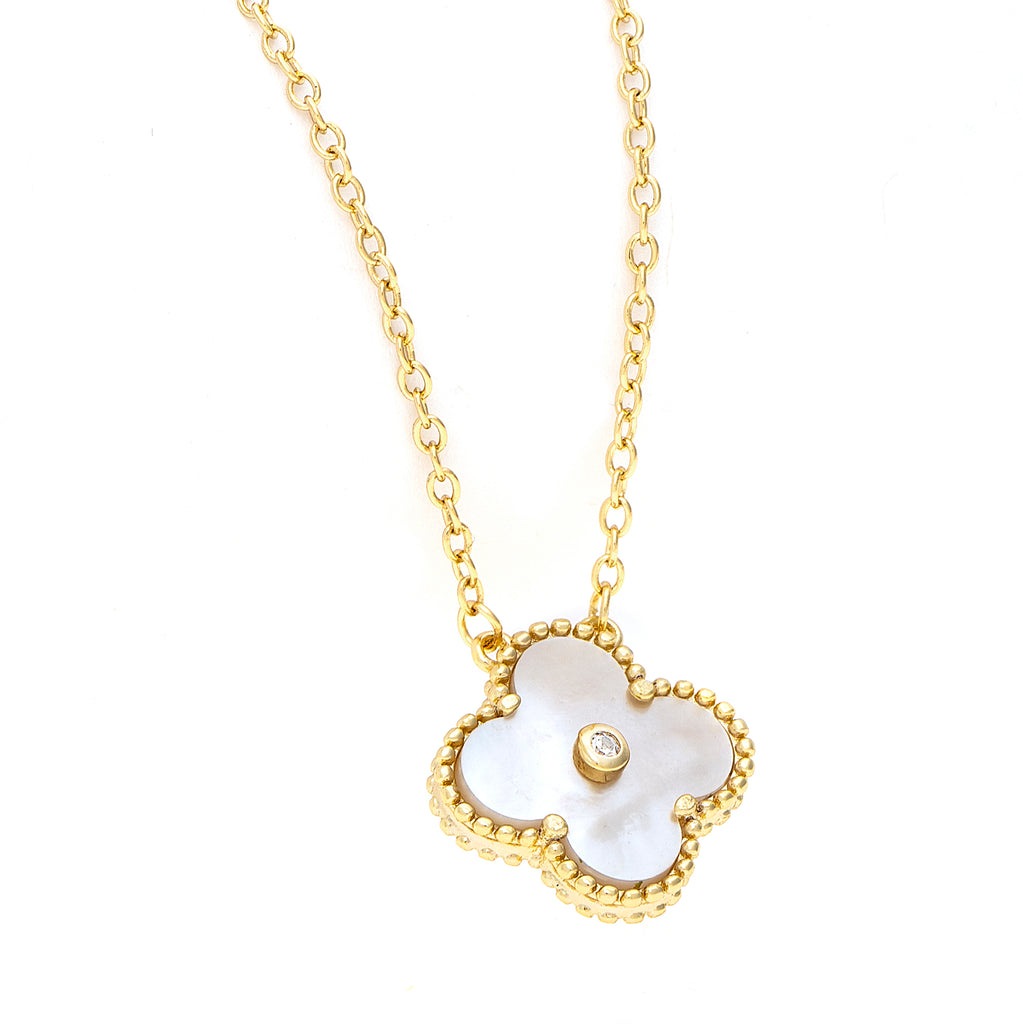 Mother of Pearl Clover Pendant – Rivka Friedman Jewelry