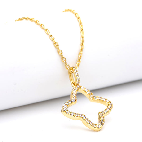 Cubic Zirconia Quatrefoil Necklace