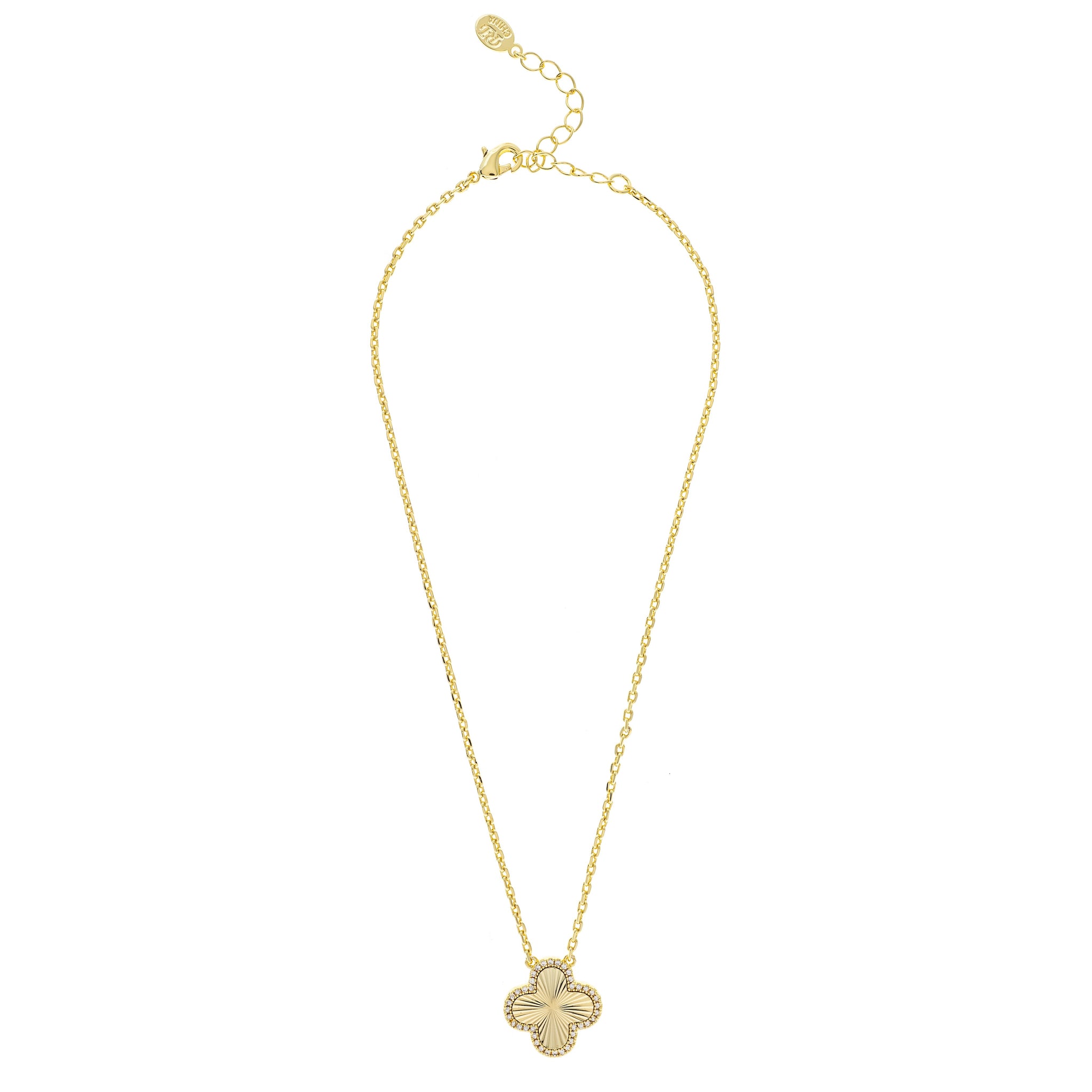 Satin and CZ Flower Pendant