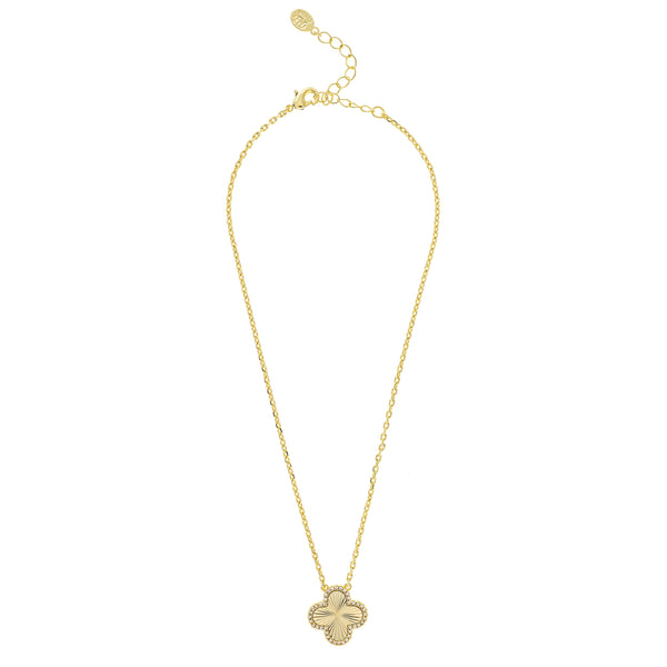 Satin and CZ Flower Pendant