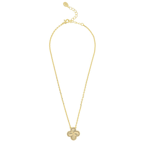 Satin and CZ Flower Pendant