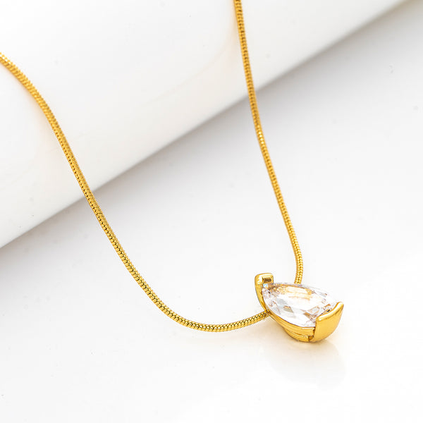 Pear CZ Solitaire Pendant