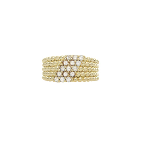 Cubic Zirconia Millwork Detail Band Ring