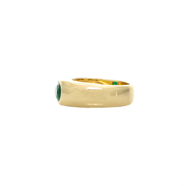 Emerald Oval CZ Band Ring