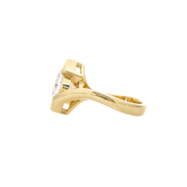 Cushion-Cut Sculptural CZ Ring