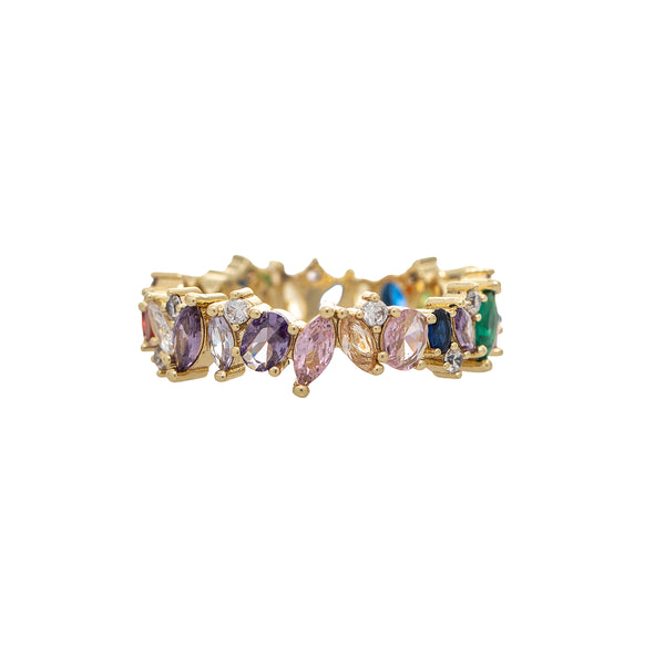 Multi Color Multi Shape CZ Band Ring