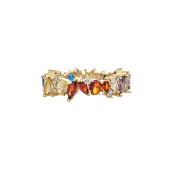 Multi Color Multi Shape CZ Band Ring
