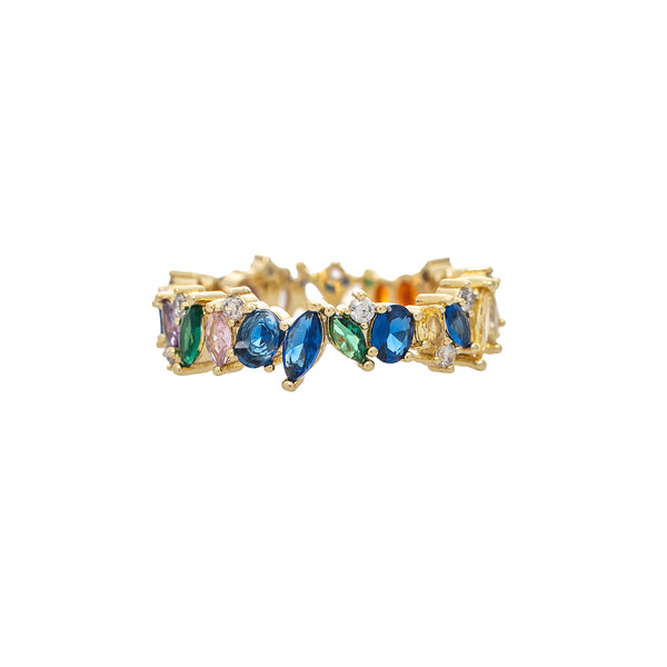 Multi Color Multi Shape CZ Band Ring