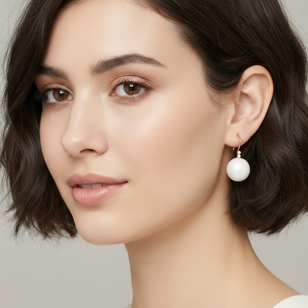 Oversized Faux Pearl Drop Earring