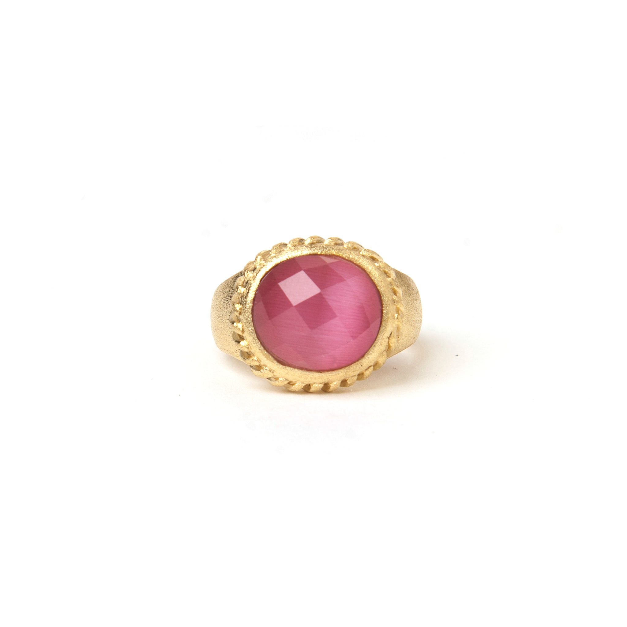 Raspberry Cat's Eye Oval Twisted Bezel Ring – Rivka Friedman Jewelry