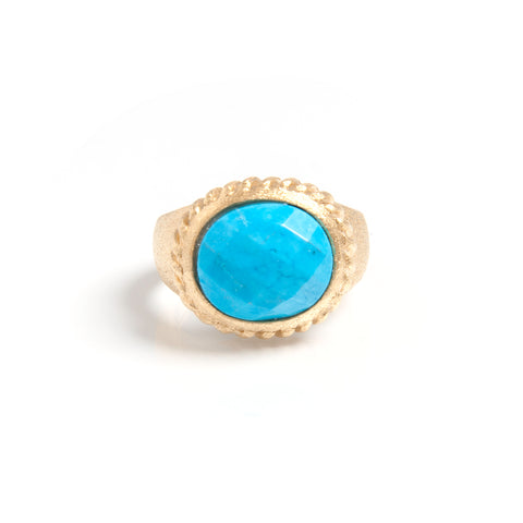 Magnesite Oval East West Twisted Bezel Ring