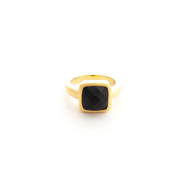 Onyx Square Satin Stack Ring - Closeout