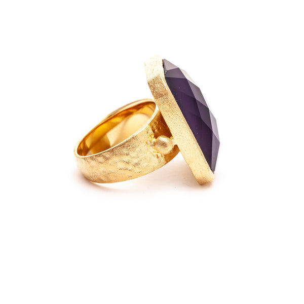 Amethyst + Mother of Pearl Doublet Cocktail Ring