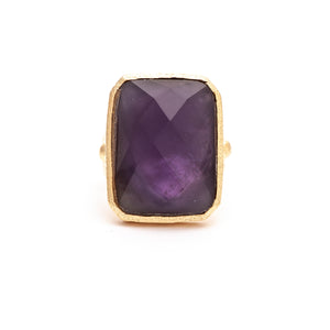 Amethyst + Mother of Pearl Doublet Cocktail Ring