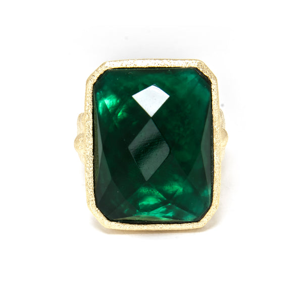 Emerald Doublet Cocktail Ring