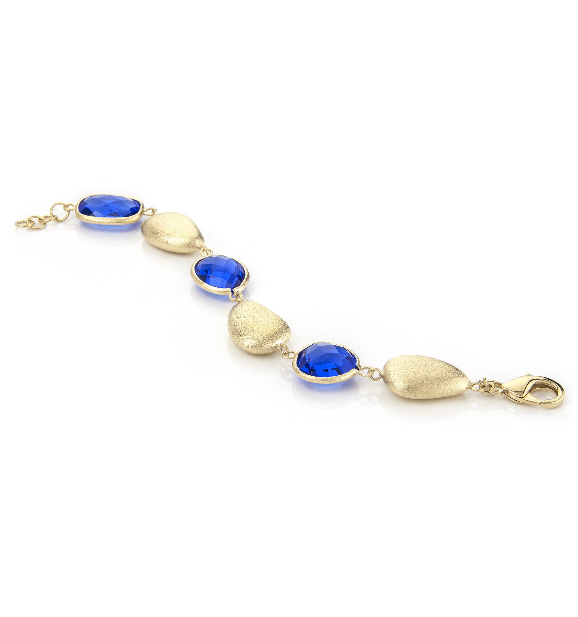 Poppy Blue + Satin Pebble Bracelet - Closeout