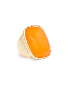 Orange Quartzite Cocktail Ring + Side Accent